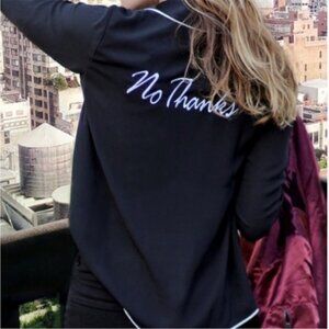 Forever 21 No Thanks Black Button Shirt